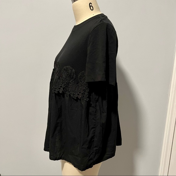 Who What Wear Black Babydoll Style Short Sleeve - Picture 4 of 6